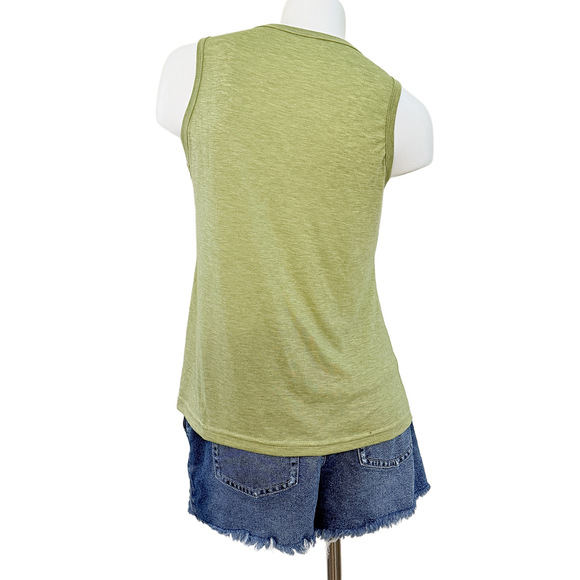 Minimalist Naturecore festival summer concert muscle tank tops wildflower sage - Picture 2 of 7